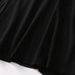 Black Floral Applique Caped Long Dress