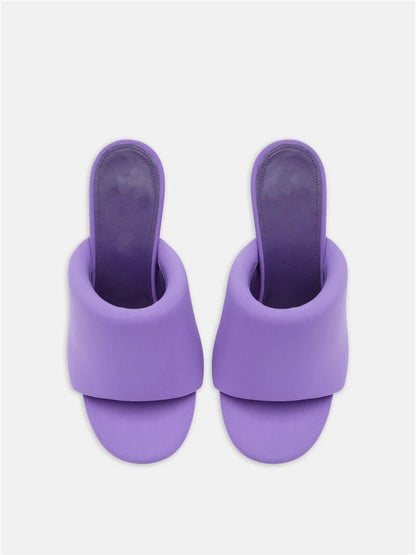 Round Peep Toe Patent Leather High Heel Sandals