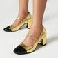 Two-Tone Square Heel Shoes