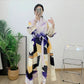 Miyake Pleated Pressed Ruffle Long Sleeve Maxi Dress