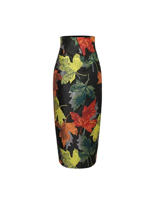 Floral Print High Waist Slim Fit Skirt