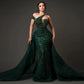Luxury One Shoulder Evening Dress with Overskirt