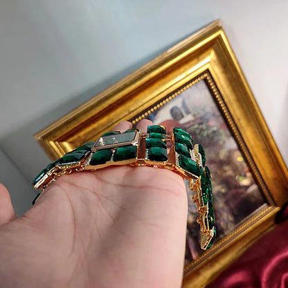 Retro Zircon Wide Watch Bracelet