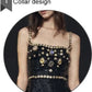Crystal Sequined Square Collar Spaghetti Strap Dress
