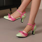 Color Block Butterfly Knot Ankle Strap Shoes