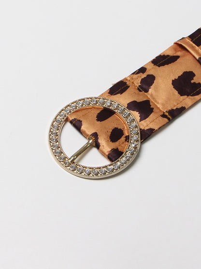 Leopard Print Spaghetti Strap Split Thigh Maxi Dress