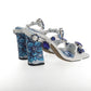 Blue & White Porcelain Crystal Sandals