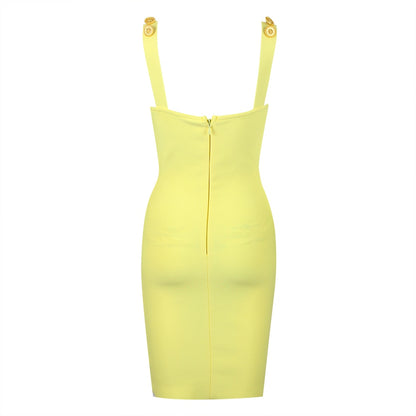 Color Block Spaghetti Strap Mini Bodycon Dress