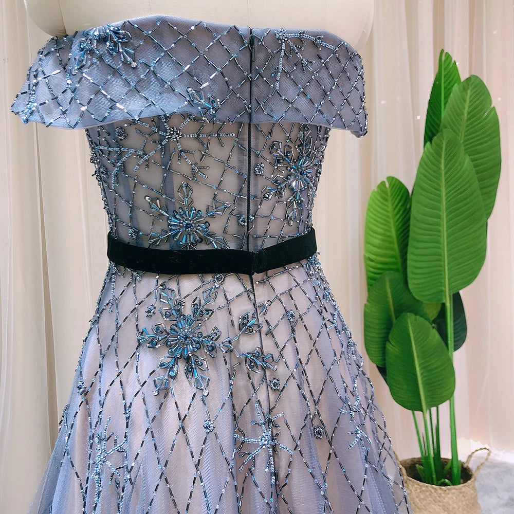 Luxury Embellished Off-Shoulder Long Dress