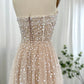 Luxury Beaded Strapless Dress with Gloves