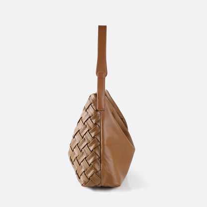 PU Leather Woven Square Shoulder Bag