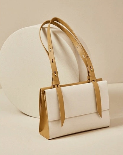 Genuine Leather Double Shoulder Tote Bag