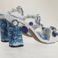 Blue & White Porcelain Crystal Sandals