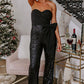 Bow Sequin Wide Leg Jumpsuit