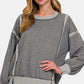 Zenana Washed Exposed-Seam Sweatshirt