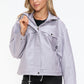 Drawstring Hem PU Leather Zip Up Jacket