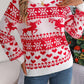 Christmas Element Round Neck Long Sleeve Sweater