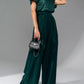 Sequin Round Neck Short Sleeve Wide Leg Jumpsuit