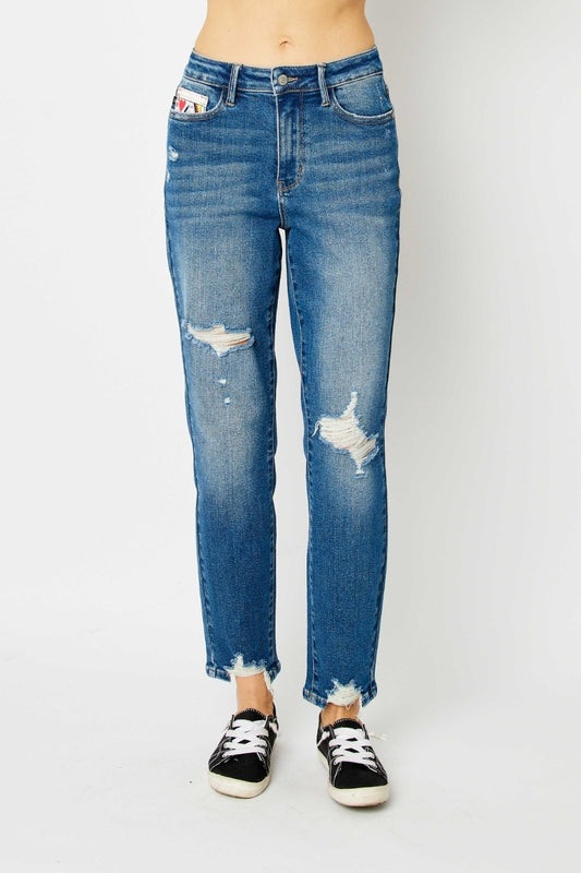 Judy Blue Distressed Slim Jeans