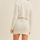 Houndstooth Cropped Knit Cardigan and Mini Skirt Set