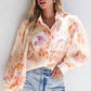 Printed Collared Neck Long Sleeve Shirt