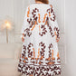 Plus Size Printed Surplice Flounce Sleeve Dress