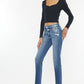 Kancan Frayed Hem Slim Straight Jeans