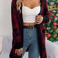 Plaid Open Front Long Sleeve Cardigan