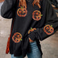 Pumpkin Print Dropped Shoulder Sweatshirt