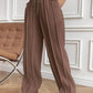 Drawstring Wide Leg Pants with Pockets