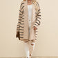 Striped Open Front Long Sleeve Cardigan