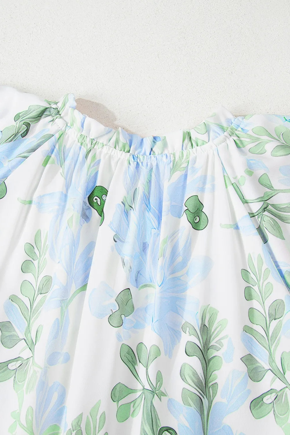 Floral Contrast Edge Layered Short Sleeve Mini Dress