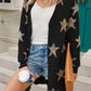 Star Open Front Long Sleeve Cardigan