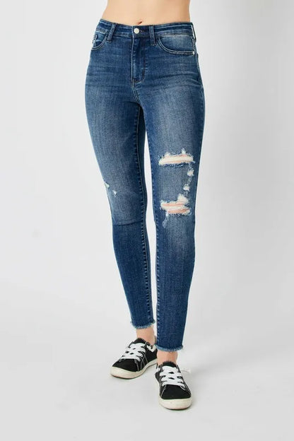 Judy Blue High Waist Distressed Skinny Jeans