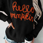 Contrast Letter Round Neck Long Sleeve Sweater