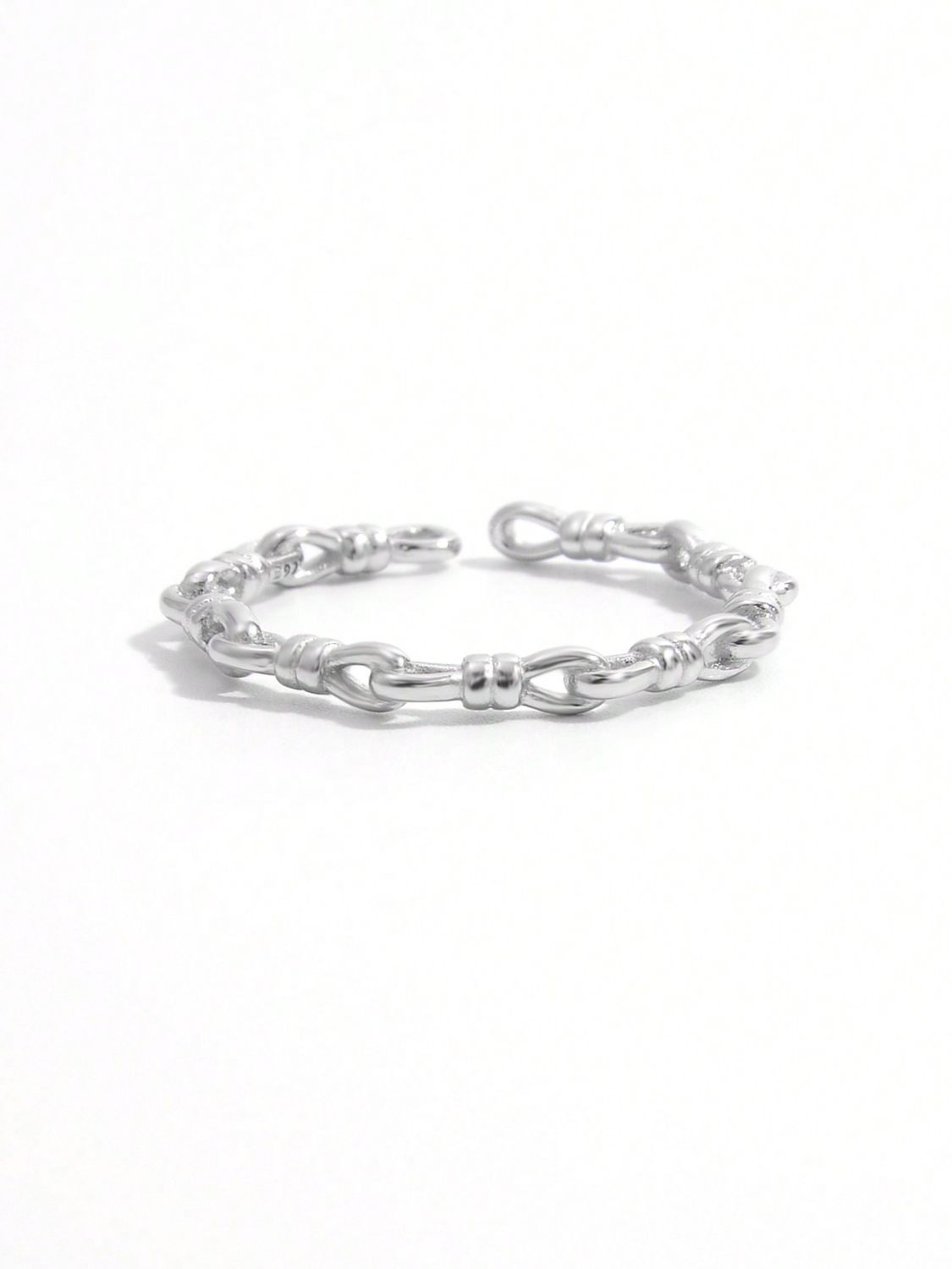 925 Sterling Silver Knot Shape Open Ring
