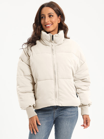 Zip Up Turtleneck Long Sleeve Puffer Jacket