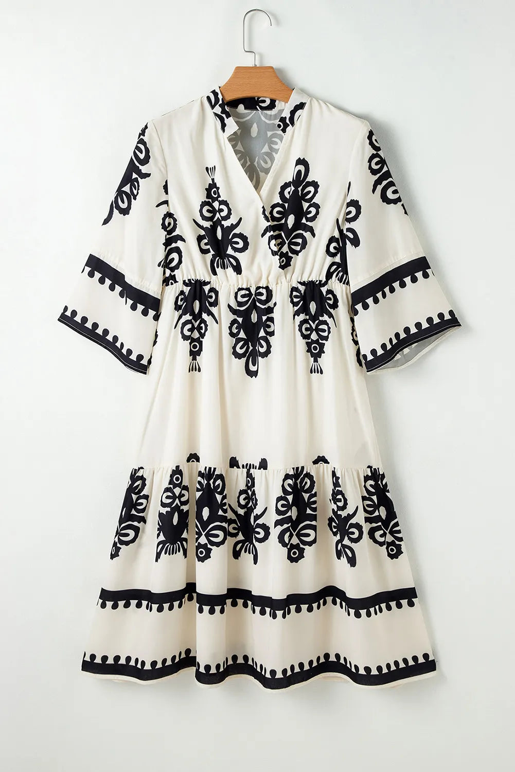 Printed Half Sleeve Knee Length Dress