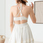 Lace Open Back Ruffle Tiered Dress