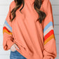 Contrast Round Neck Long Sleeve Sweatshirt