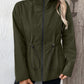 Drawstring Zip Up Hooded Jacket