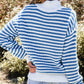 Striped Half Zip Long Sleeve Sweater