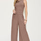 Ribbed Tank and Wide Leg Pants Set