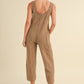 Sleeveless Knit Crop Jumpsuit with Pockets