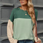 Contrast Round Neck Long Sleeve T-Shirt