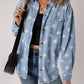 Star Button Up Long Sleeve Denim Jacket