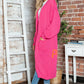 Letter Dropped Shoulder Long Sleeve Cardigan