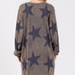 Washed Star Print Round Neck Dress