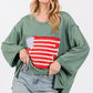 American Flag Patch Drop Shoulder T-Shirt