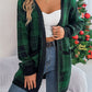 Plaid Open Front Long Sleeve Cardigan